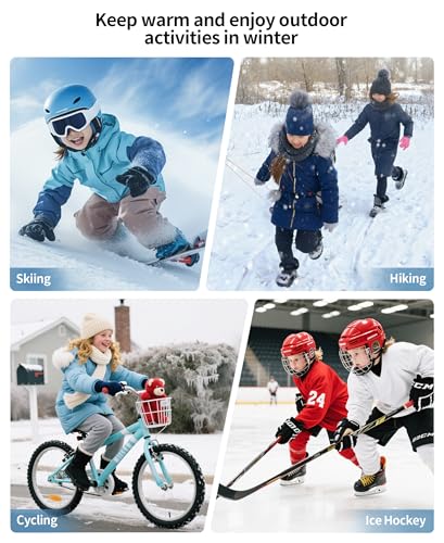 beautyin Seamless Thermal Underwear for Kids Athletic Long Base Layer Girls Boys Top Bottom Set with Thumbhole