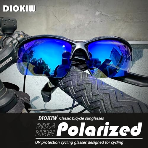 DioKiw Sports Polarized Sunglasses for Men Cycling Running Fishing UV Protection Sun Glasses Lightweight Half Frame Goggles