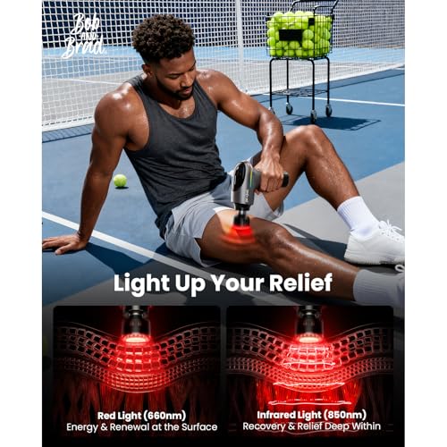 BOB AND BRAD A2 Ultra Massage Gun with Red Light Infrared Heat Head, FSA Eligible/HSA Eligible, Pro Percussion Massage Gun...