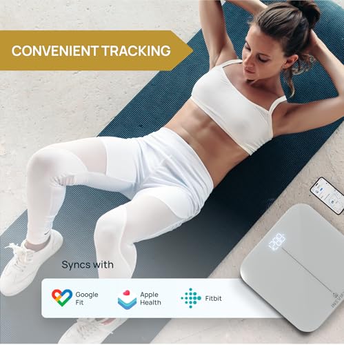 INEVIFIT Bathroom Scale, Highly Accurate Digital Bathroom Body Scale, Measures Weight up to 400 lbs. Includes Batteries