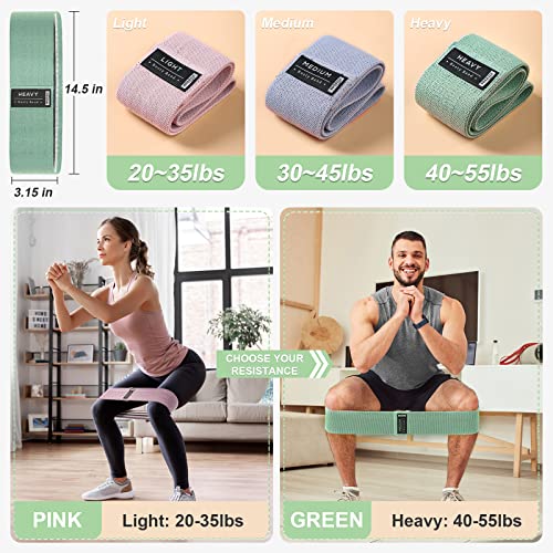 Booty Bands Set, Resistance Bands for Working Out, Exercise Bands for Women and Men Legs and Butt, Stretch Bands for Pilat...