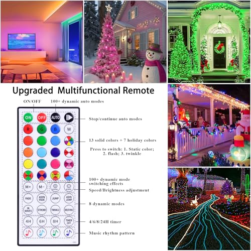 Hozplex 99ft Rope Lights for Outside, 300 LED String Light Outdoor Waterproof Plug in with Remote & APP Control, 16 Millio...