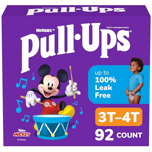 Pull-Ups Boys' Potty Training Pants, Size 3T-4T Training Underwear (32-40 lbs), 92 Count