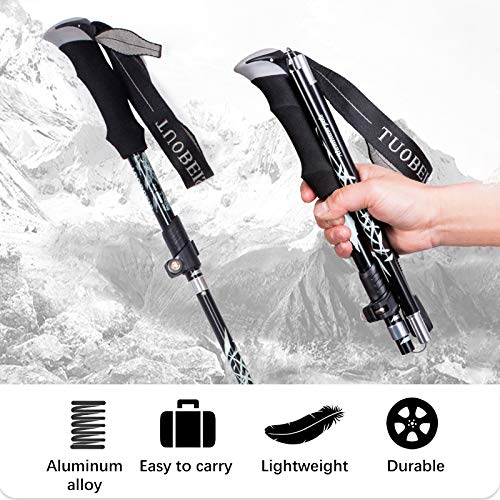Kelendle Collapsible Trekking Pole Aluminum Ultralight Travel Trekking Hiking Pole for Men and Women