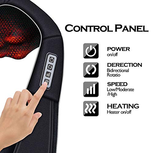 VIKTOR JURGEN Christmas Gifts for Women & Men, Shiatsu Neck and Shoulder Massager with Heat Deep Tissue Kneading Sports Re...