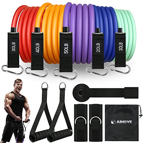 Aihoye Resistance Bands for Working Out, Exercise Bands with Handles, Stretch Bands for Exercise, Workout Bands with Door ...