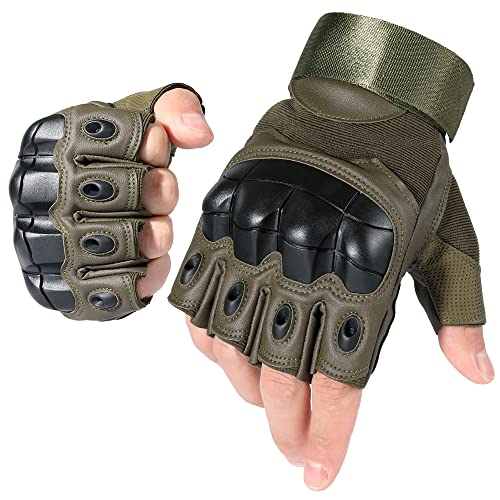 WTACTFUL Tactical Fingerless Gloves for Motorbike Motorcycle Cycling Climbing Hiking Hunting Gloves