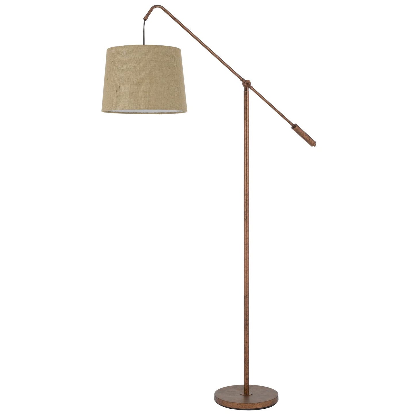 Benzara Metal Floor Lamp, Adjustable Arc Arm, Rustic Bronze, Model BM272212, 68 in.