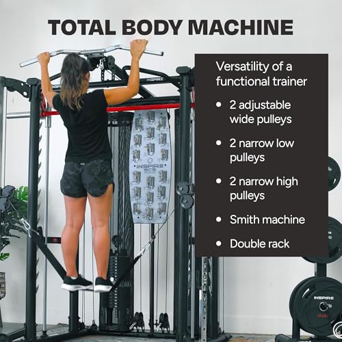 Inspire Fitness Functional Trainer Home Gym, SCS Smith Machine Cage System - Cable Machine Accessories - D-Handles, Ankle ...