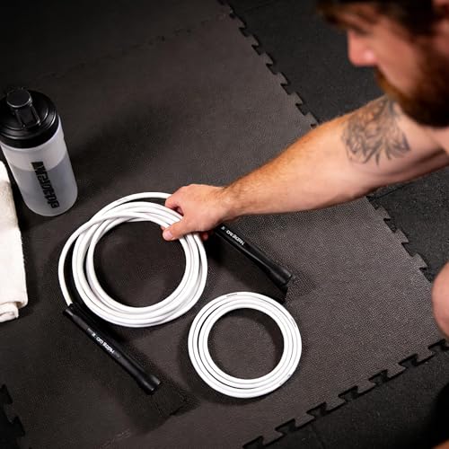 HEREROPE Adjustable Jump Rope – 5mm PVC Skipping Rope with Unbreakable Handles, Non-Kinking, Includes 1 Spare Rope for Ind...