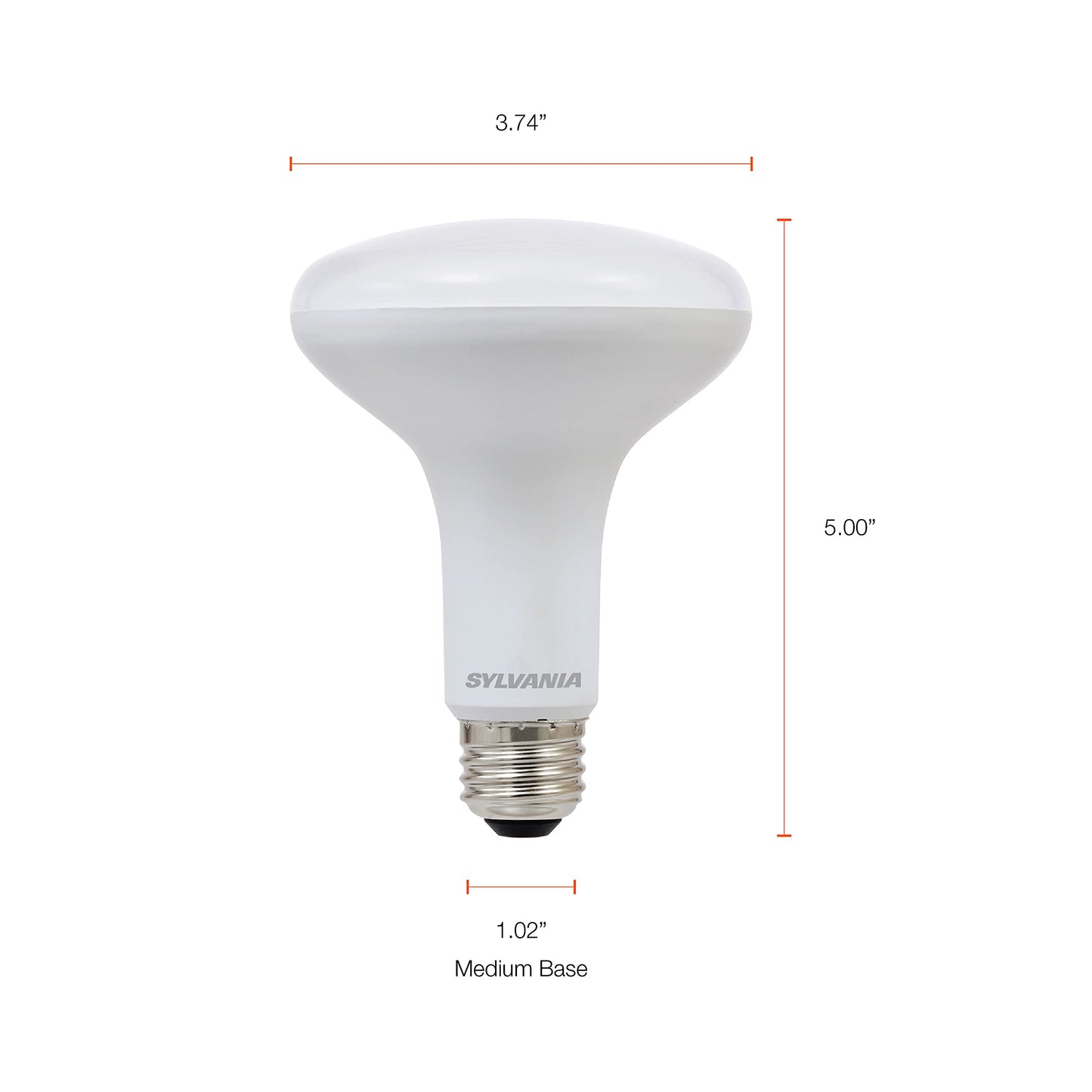 Sylvania ECO LED BR30 Light Bulb, 65W = 10W, Dimmable, Frosted Finish, 650 Lumens, 2700K, Soft White - 4 Pack (40870)