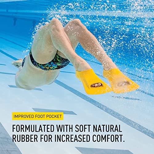 Finis Zoomers Gold Swim Training Fins - Short Blade Design for Speed & Conditioning - Soft Natural Rubber Fit