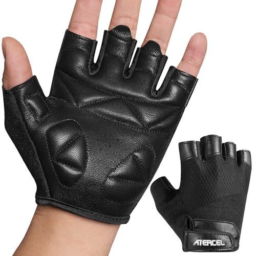 ATERCEL Premium Leather Workout Gloves, Ideal for Men and Women, Suitable for Weightlifting, Gym, Cycling
