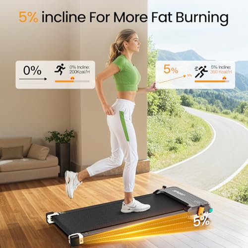 2 Side Walking Pad Treadmill with Incline Massage Function, 2 in 1 Under Desk Treadmills Walking Pad and Foot Massager for...