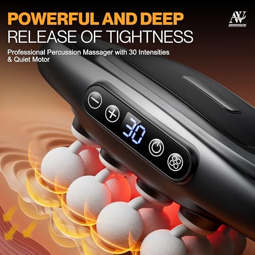 AROMAWAJD 16 Head Massage Gun Deep Tissue - 2026 Upgraded 16-Drive Back Muscle Massager with 3 Modes & 30 Intensities, Por...
