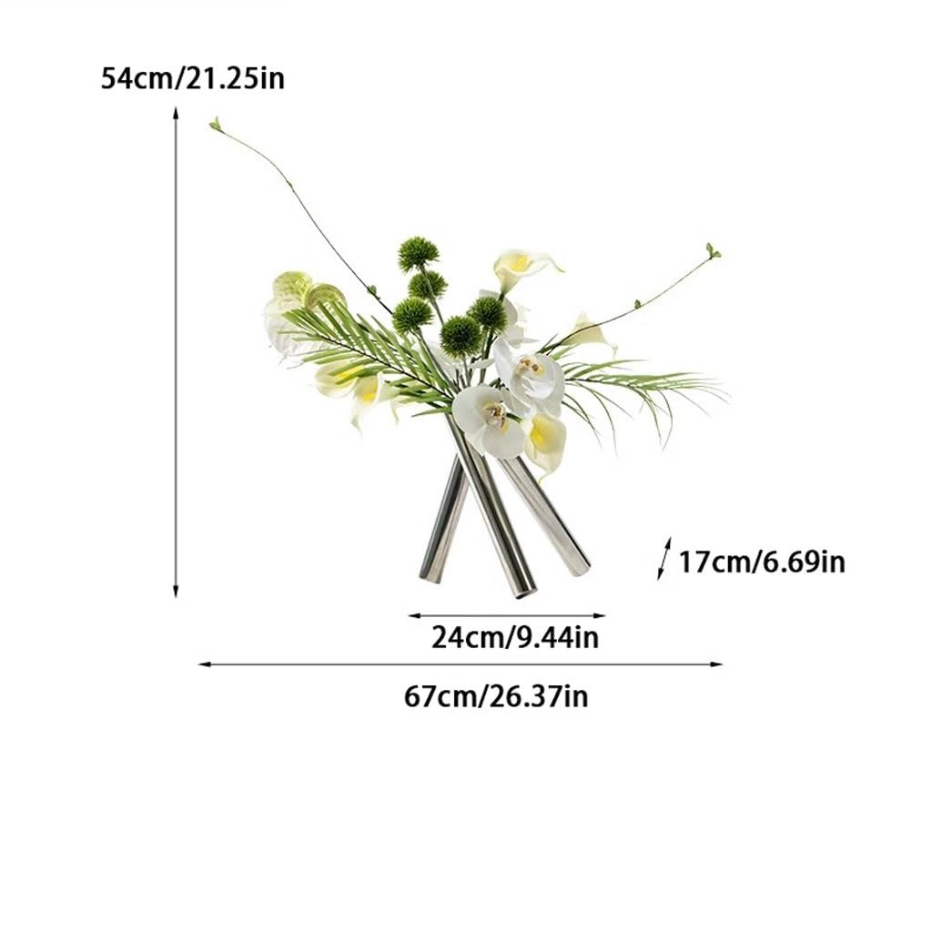 Light Luxury Creative Round Tube Simulation Flower Art Decoration Sample Room Living Porch Arrangement Simple Fake Plants