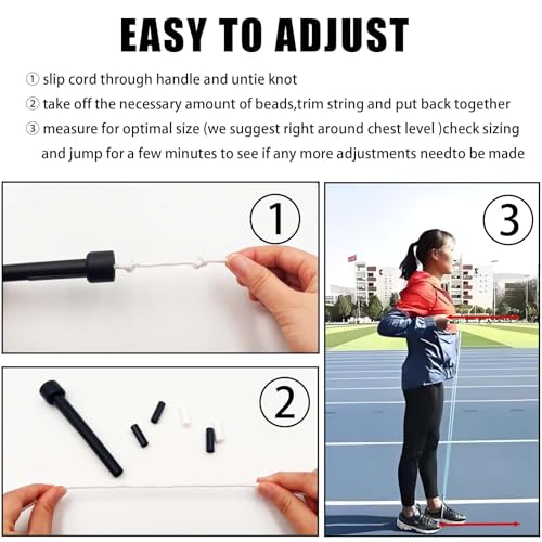 Tangle Free Beaded Jump Rope with Unbreakable Handles Enjoy Smooth Spins Adjustable Length and Your New Favorite Workout