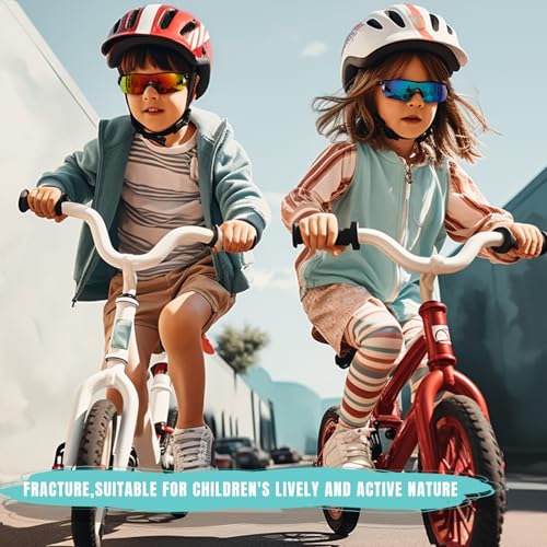 Vcarsian Kids Sunglasses Polarized Baseball Sports Sun Glasses,Lightweight UV400 TR90 Cycling Shades Frame Boys Girls