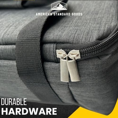American Standard Goods Insulated Casserole Warmer Carrier, 16 in. x 12 in., Gray, Nylon with Carrying Straps and Front Pocket, Large, Fits all Standard Pans Including 9 x 13, Durable