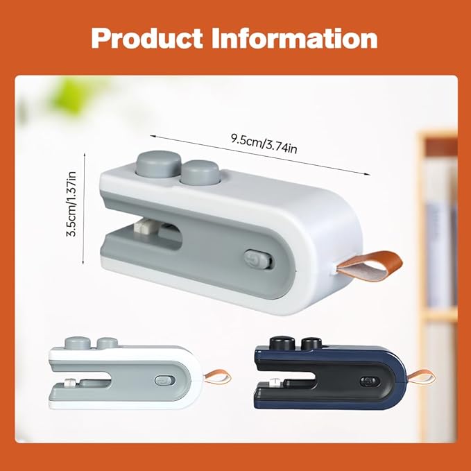 Mini Bag Sealer, 2026 New 2 in 1 Magnetic Food Sealer, USB Rechargeable Chip Bag Sealer Heat Seal Tool, Portable Handheld Snack Sealer Bag Sealing Machine for Snacks and Vegetables (Black+White)