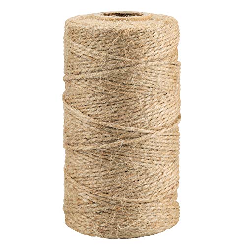 KINGLAKE Natural Jute Twine String 656 Feet 2mm Twine for Crafts Gift Wrapping Christmas Packing String for Arts Decoratio...