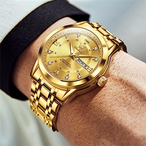 OLEVS Classic Men Watches with Date,Stainless Steel Man Watch with Date, Bussiness Watches for Men,Luminous Quartz Mens Wa...