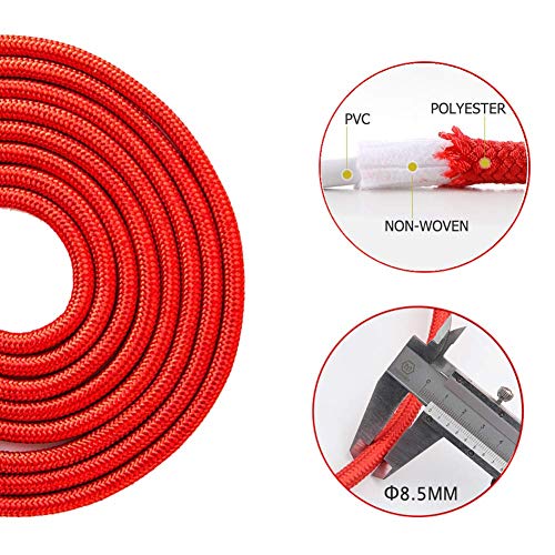 Redify Weighted Jump Rope for Workout Fitness(1LB), Tangle-Free Ball Bearing Rapid Speed Skipping Rope for MMA Boxing Weig...
