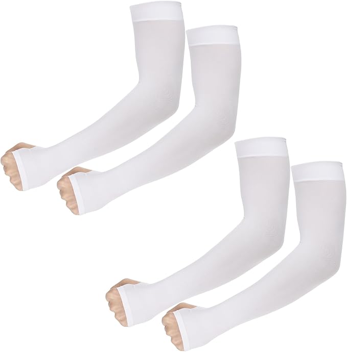 Ouligay 2 Pairs Arm Sleeves for Men Women UPF 50 UV Sun Protection Arm Sleeves with Thumb Hole Cooling Sports Compression ...