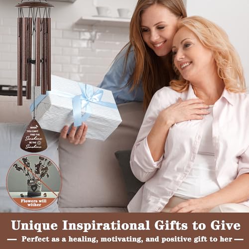 Get Well Gifts for Women Men, 32" Bronze Wind Chimes Inspirational Gifts for Women, Cheer Up Positive Sending You Sunshine...