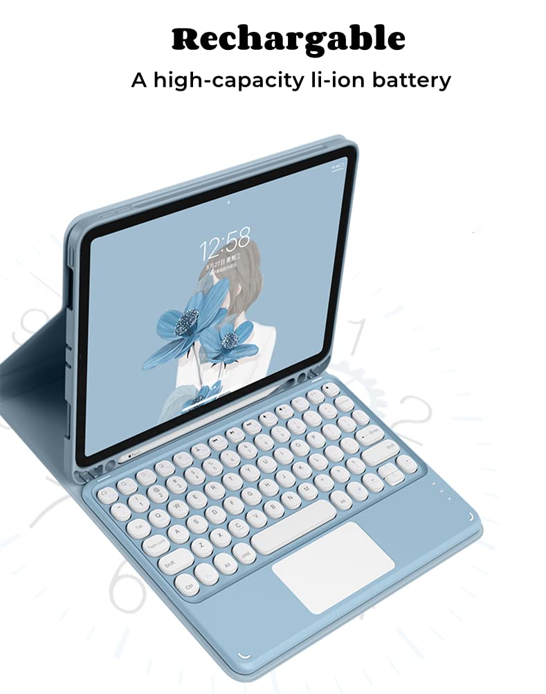 Anmengxinling Keyboard Case For Ipad Air 13 Inch (M3 2025/M2 2024)/Ipad Pro 12.9 6Th/5Th/4Th Generation,Touchpad Detachable Keyb