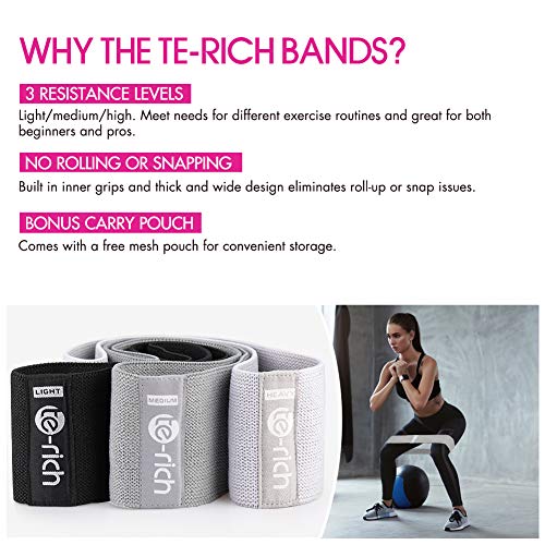 Resistance Bands, Fabric Workout Bands for Women & Men, Cloth Booty Resistance Loop Bands, Thick Squat Bands for Butt/Leg...