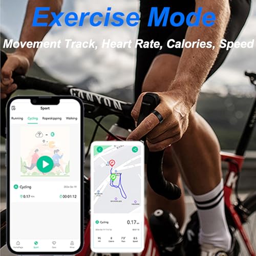 Smart Ring Heart Rate Monitor Fitness Ring Blood Pressure Sleep Tracker Fitness Tracker Pedometer Calories Step Counter Wa...
