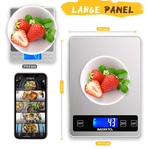 BACK KTCL''Cooking Master' 22lb Digital Kitchen Scale,Food Scale Measures in Grams and Ounces for Weight Cooking Baking,1...