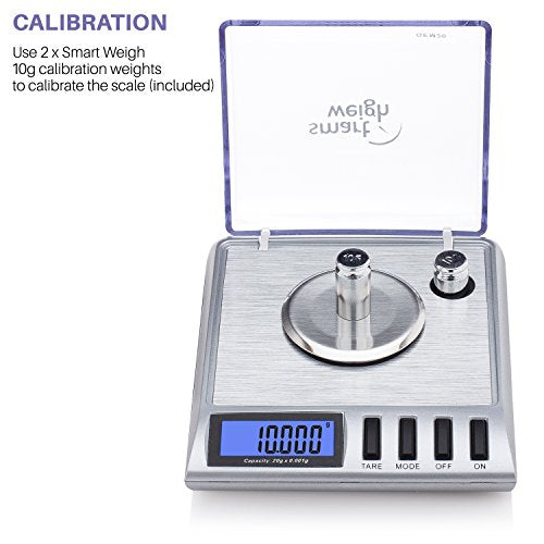 Smart Weigh GEM20-20g x 0.001 Grams, High Precision Digital Milligram Jewelry Scale, Reloading, Jewelry and Gems Scale, Ca...