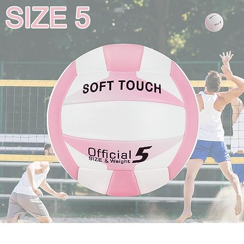 UUBEMM Volleyball Soft Touch for Indoor Outdoor Beach Park Games Gym Practice,Official Size Backyard Volleyballs with Pump...