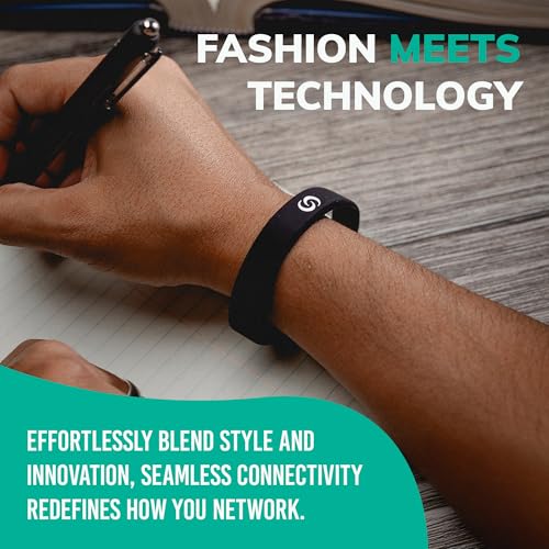 Contact CO. Smart Silicone NFC Wristband, Sleek Durable Smart Band with Instant App-Free Sharing, Seamless Band for Tech E...