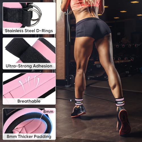 APEXUP Ankle Strap for Cable Machine, Ankle Resistance Bands, Cable Kick Back Ankle Straps for Gym, Glute Workouts, Leg Ex...