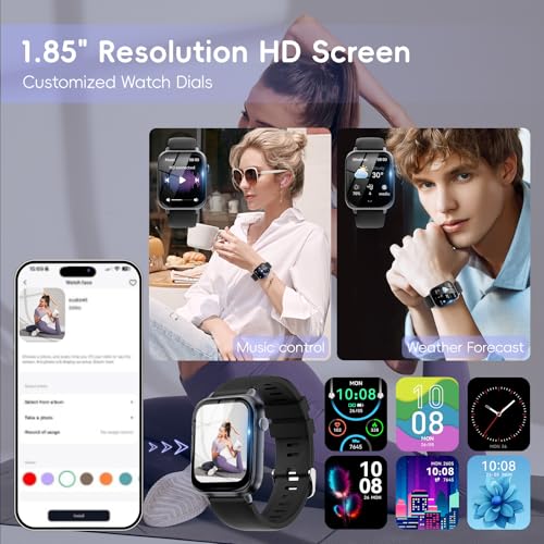 Smart Watch for Men Women Answer/Make Call, 1.85" HD Fitness Tracker with 24/7 Heart Rate & Sleep Monitor, 110+ Sports Mod...