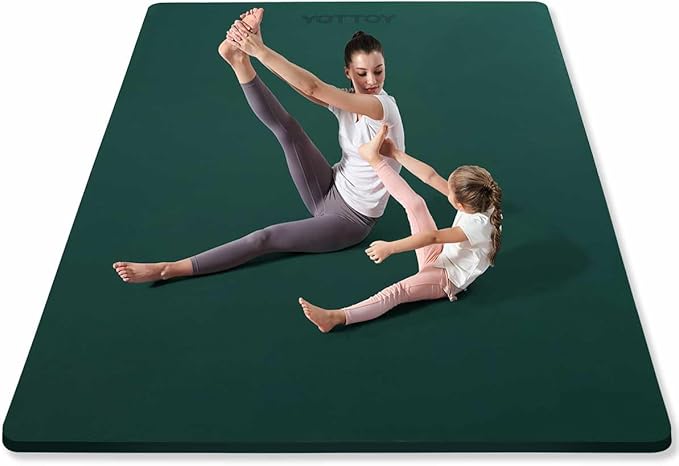 YOTTOY Large Yoga Mat (75 * 52 * 1/2inch),Extra Wide TPE Exercise Mat,Non-Slip Workout Mat for Pilates, Fitness, Barefoot,...