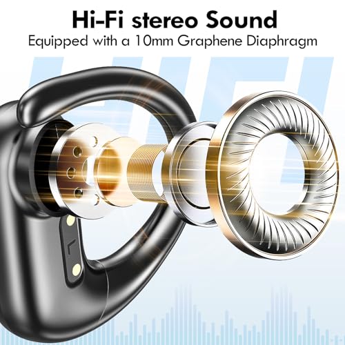 kurdene Wireless Earbuds Bluetooth Headphones Sport,Over Ear Buds with Deep Bass Sound,60Hrs Playtime Earphones Redesigned...