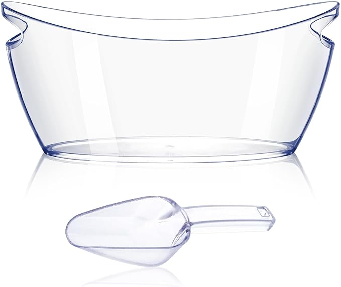 Ice Bucket for Parties 5.5 Liter Large Clear Champagne Beer Tub Mimosa Bar Supplies Kit Acrylic Plastic Wine Beverage Buck...