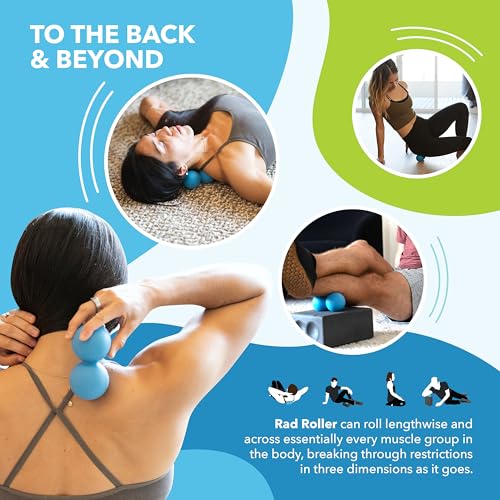 RAD Original Peanut Massage Ball – Medium Density Yoga Deep Tissue Roller Ball – Myofascial Release for Back, Neck, Feet, ...