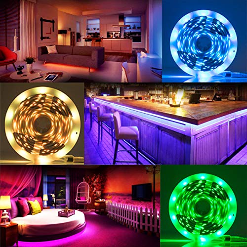 Tenmiro 65.6ft Led Strip Lights, Ultra Long RGB Color Changing LED Light Strips Kit with 44 Keys Ir Remote Led Lights for ...