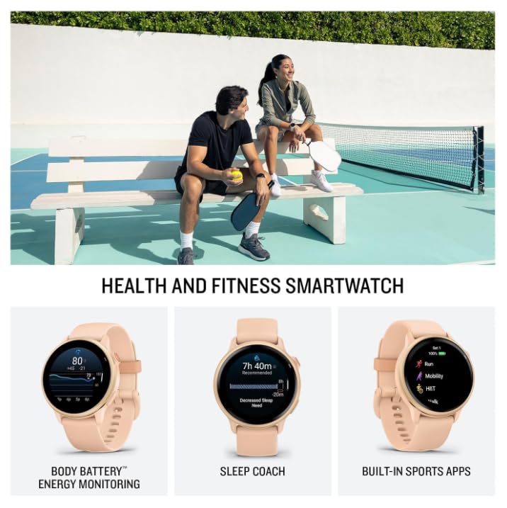 Wearable4U Garmin Vivoactive 6 - Health & Fitness Smartwatch, 1.2 in Bright AMOLED Display, GPS Sports Tracking, Up to 11 ...