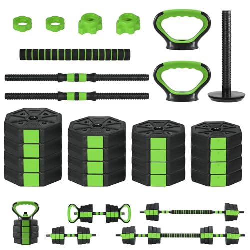 Adjustable Dumbbells, 44/66/88Lbs Free Weight Set with Connector, 4 In1 Weight Dumbbell Set Used As Kettlebells, Barbell, ...