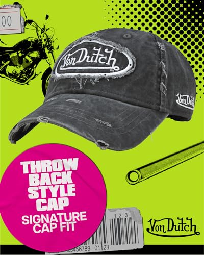 Von Dutch Men & Womens Baseball Caps - Breathable Adjustable Snapback Soft Cotton Canvas Curved Brim Vintage Hat