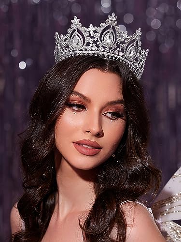 SWEETV Queen Crown for Women,Wedding Tiara for Bride,Princess Tiara,Quinceanera Pageant Crown Diadem