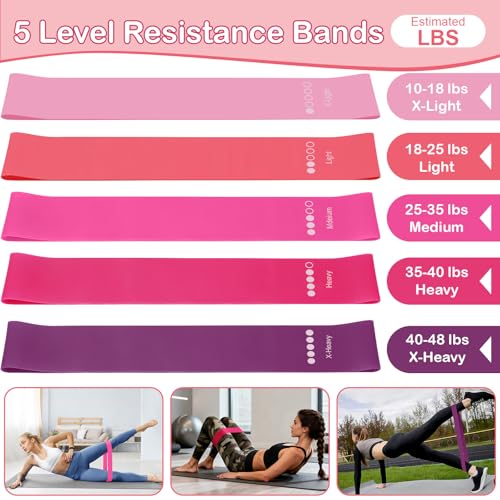 Hoedia 17 PCS Pilates Kit for Women, Pilates Equipment Ring and Ball Set with Resistance Bands, Yoga Strap, Core Sliders, ...