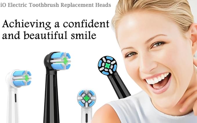 IO Replacement Brush Heads Compatible with Oral B iO Series 2-10 Electric Toothbrushes (Black, 6 PCS)