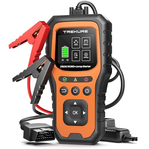 Car Battery Jump Starter with OBD2 Scanner 5000A, Car Battery Jumper Starter Portable (All Gas/10L Diesel), 12V Jump Box J...